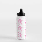 striped bows in pink Water Bottle Gallery Image 3
