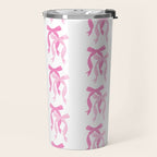 striped bows in pink Travel Mug Gallery Image 2
