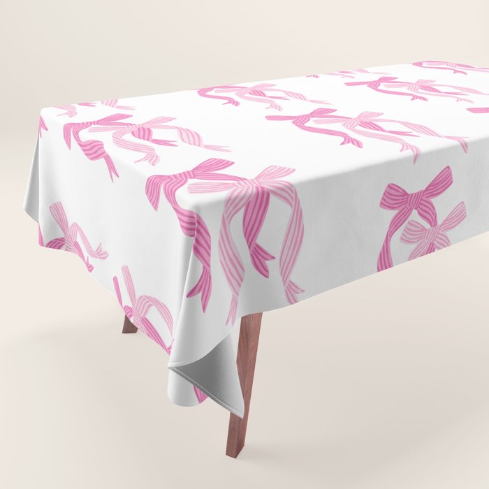 striped bows in pink Tablecloth Gallery Image 1