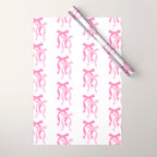 striped bows in pink Wrapping Paper Gallery Image 1