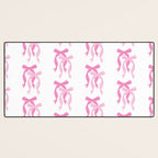 striped bows in pink Desk Mat Gallery Image 3