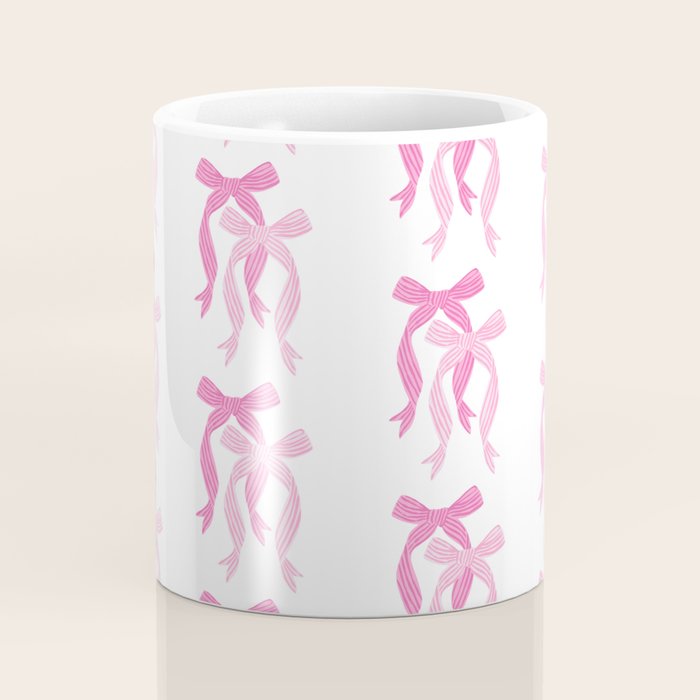 striped bows in pink Coffee Mug Gallery Image 4