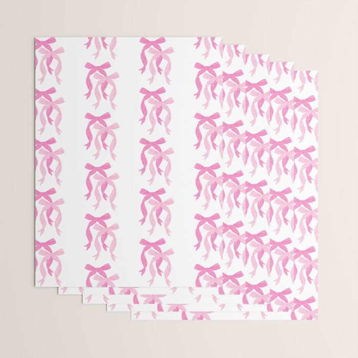 striped bows in pink Wrapping Paper Gallery Image 3
