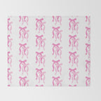 striped bows in pink Throw Blanket Gallery Image 2
