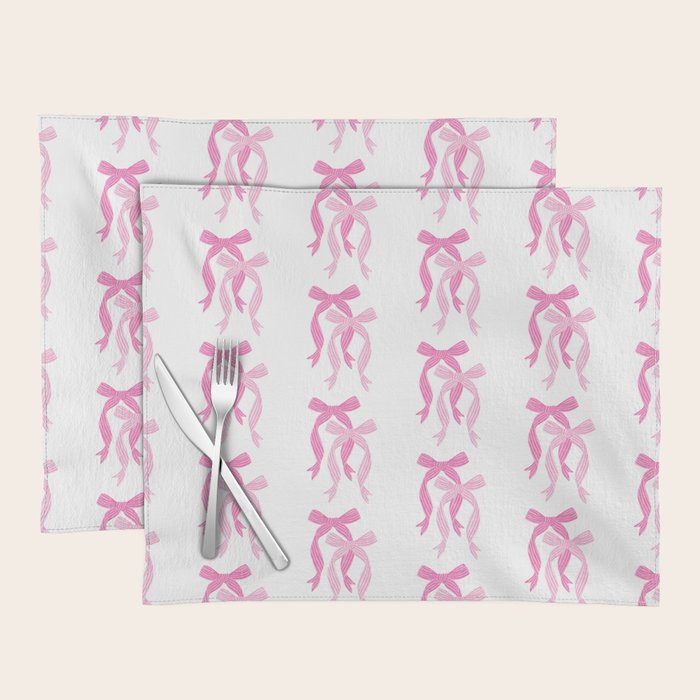 striped bows in pink Placemat Gallery Image 1