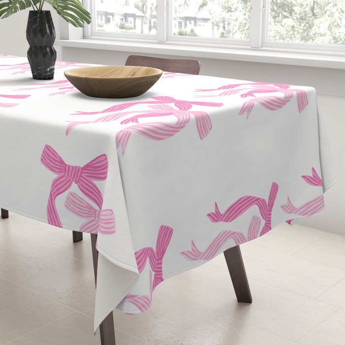 striped bows in pink Tablecloth Gallery Image 3