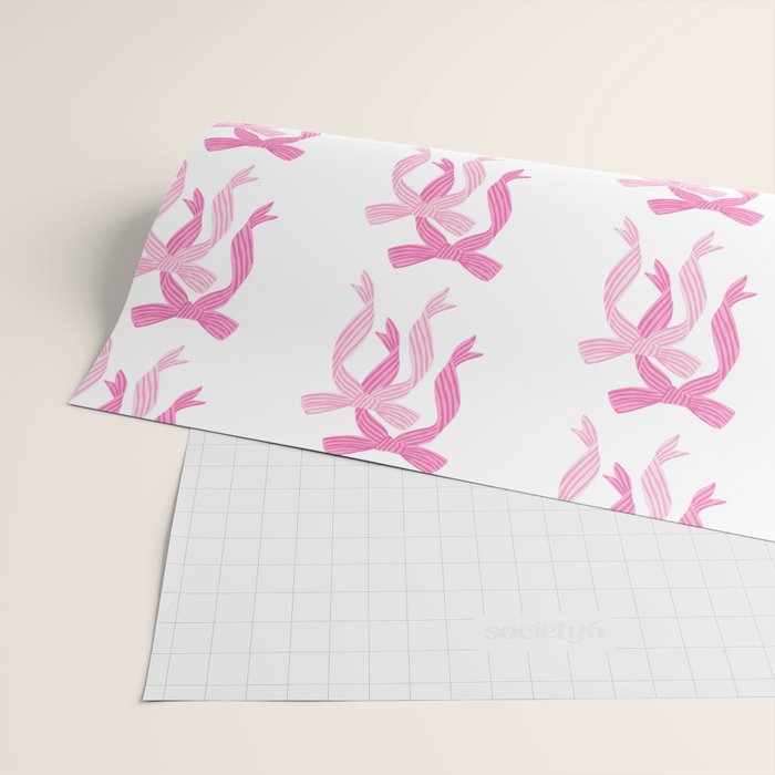 striped bows in pink Wrapping Paper Gallery Image 2