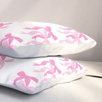 striped bows in pink Pillow Sham Gallery Image 3