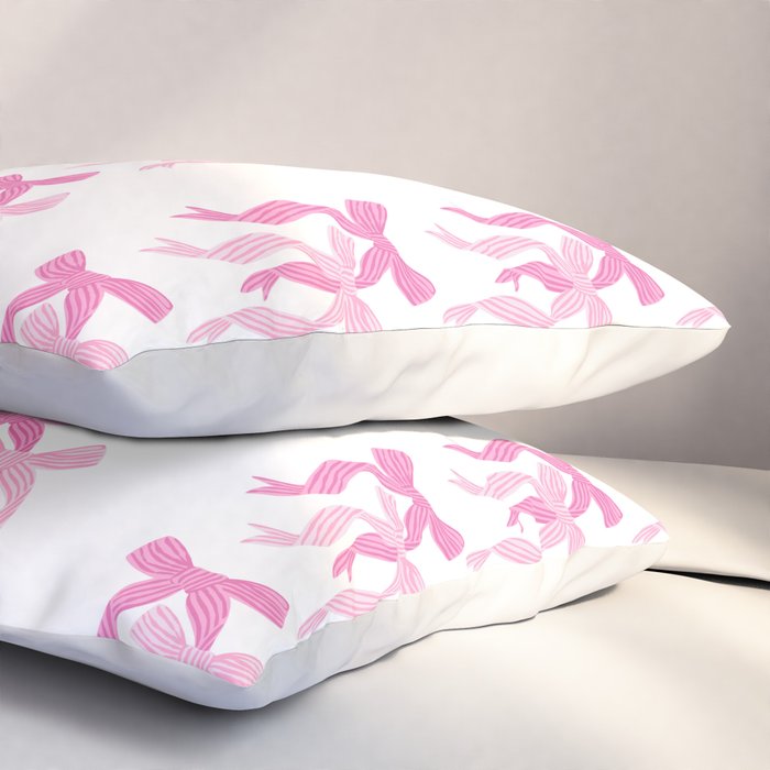 striped bows in pink Pillow Sham Gallery Image 3