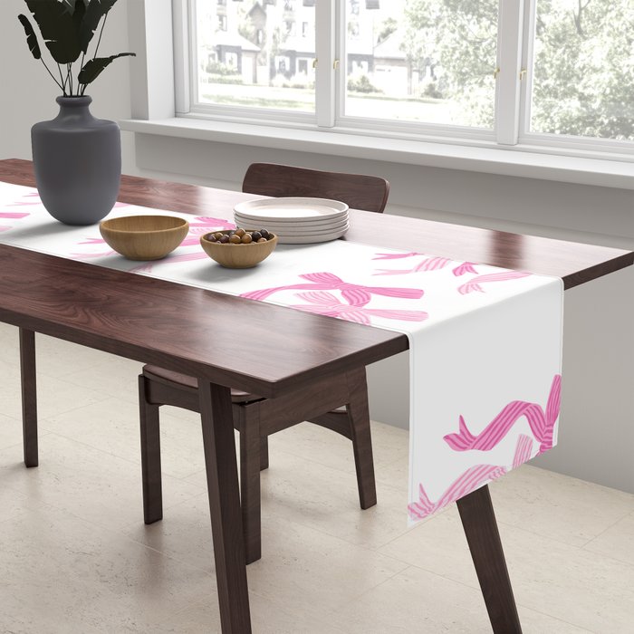 striped bows in pink Table Runner Gallery Image 2
