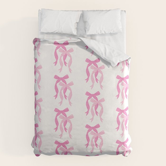 striped bows in pink Duvet Cover Gallery Image 1
