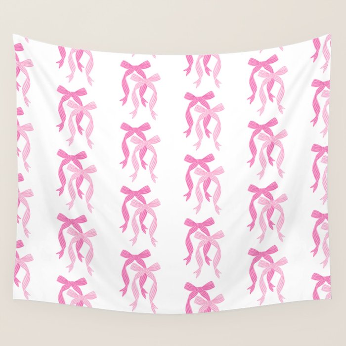 striped bows in pink Wall Tapestry Gallery Image 4