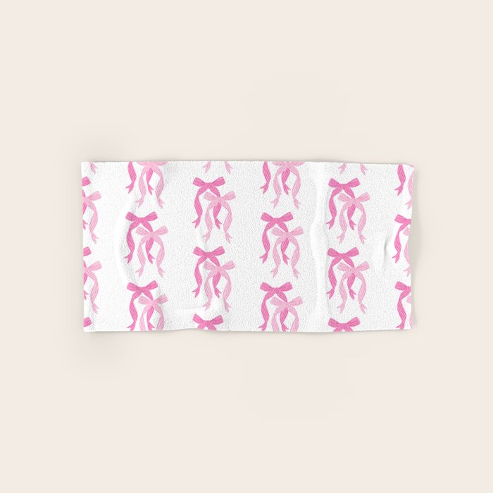 striped bows in pink Bath Towel Gallery Image 1