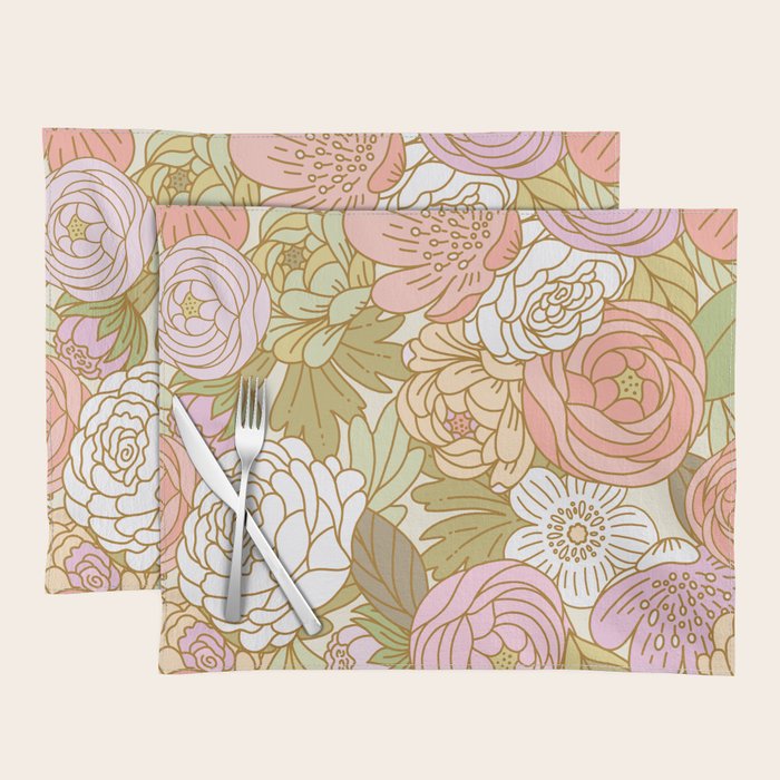 Boho Blooms | Light Pastel Placemat Gallery Image 1