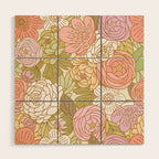 Boho Blooms | Light Pastel Wood Wall Art Gallery Image 1
