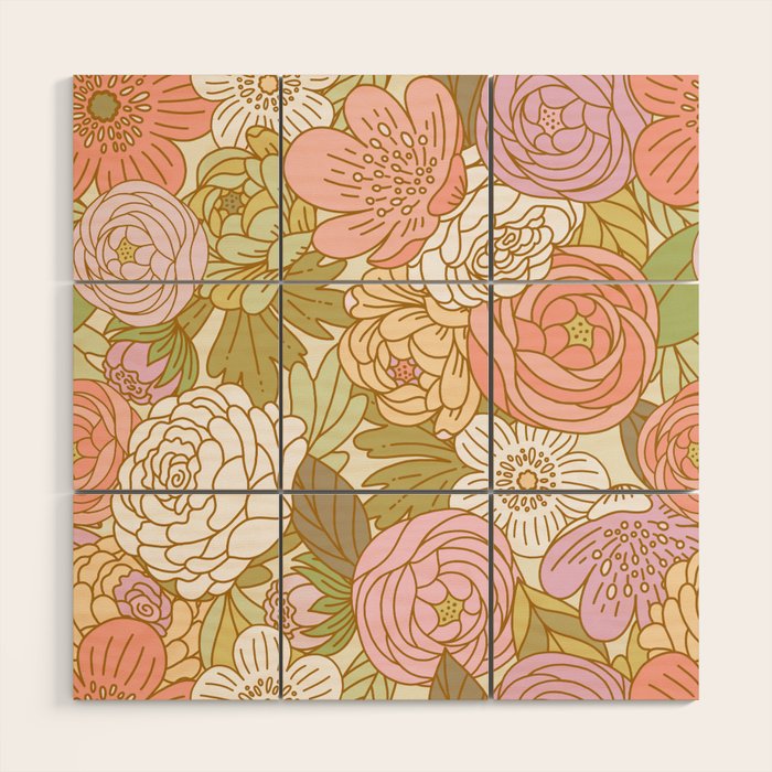 Boho Blooms | Light Pastel Wood Wall Art Gallery Image 1