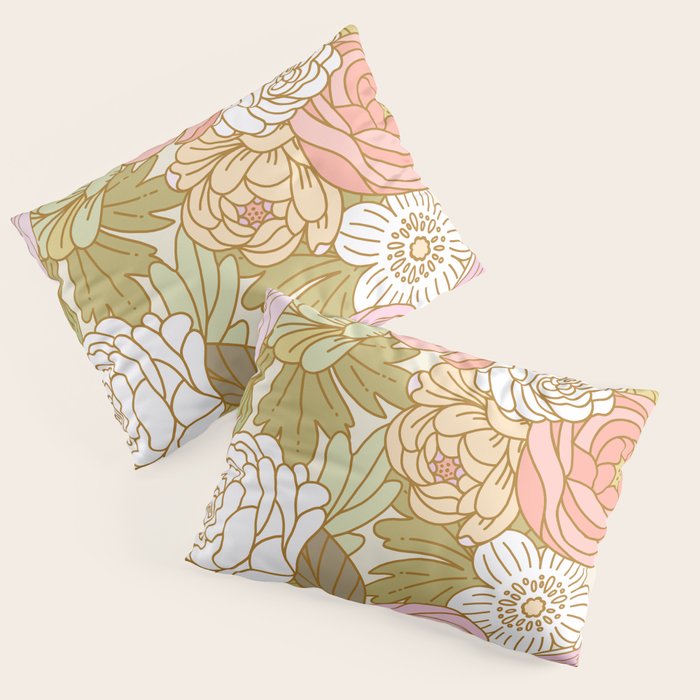 Boho Blooms | Light Pastel Pillow Sham Gallery Image 3