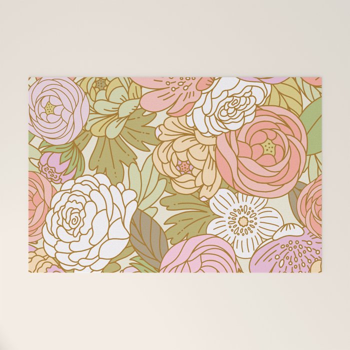 Boho Blooms | Light Pastel Welcome Mat Gallery Image 1