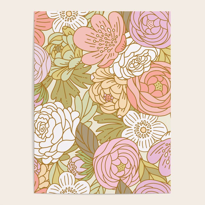 Boho Blooms | Light Pastel Poster Gallery Image 4