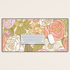 Boho Blooms | Light Pastel Desk Mat Gallery Image 1