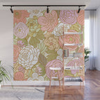 Boho Blooms | Light Pastel Wall Mural Gallery Image 1