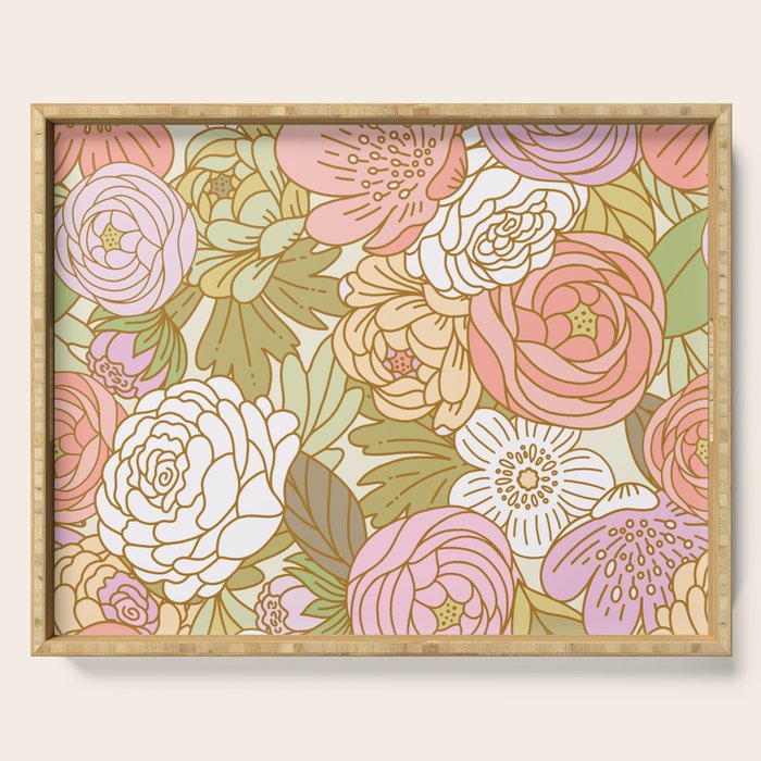 Boho Blooms | Light Pastel Serving Tray Gallery Image 1
