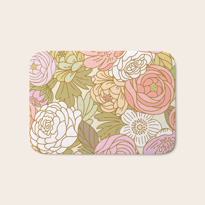 Boho Blooms | Light Pastel Bath Mat Gallery Image 1