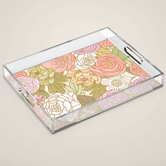 Boho Blooms | Light Pastel Acrylic Tray Gallery Image 1