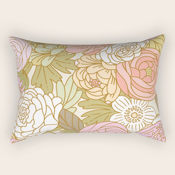 Boho Blooms | Light Pastel Rectangular Pillow Gallery Image 2