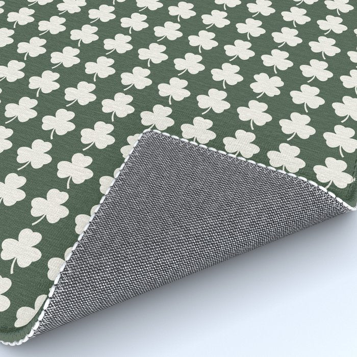 Clovers XXXIX Dark Green Botanical Pattern Rug Gallery Image 4