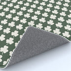 Clovers XXXIX Dark Green Botanical Pattern Rug Gallery Image 4