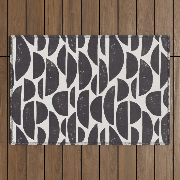Abstract Linocut Pattern #4 Outdoor Rug Gallery Image 1