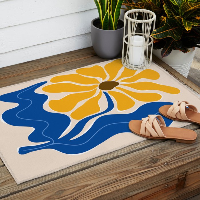 Bold sunflower 3 Outdoor Rug Gallery Image 2