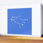 Gemini Zodiac Star Constellation Line Art Bright Blue Wall Mural Gallery Image 2