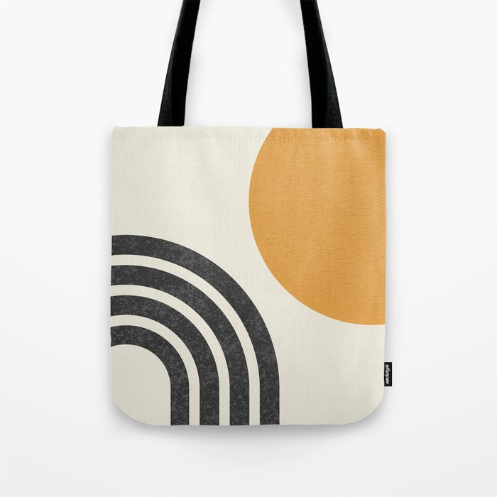 Mid century modern Sun and Rainbow Tote Bag Gallery Image 1