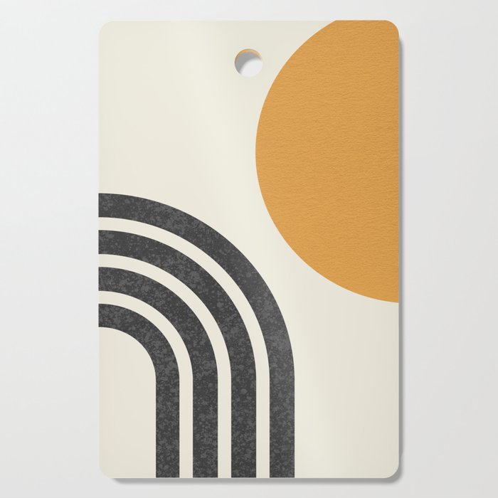 Mid century modern Sun and Rainbow Cutting Board Gallery Image 1