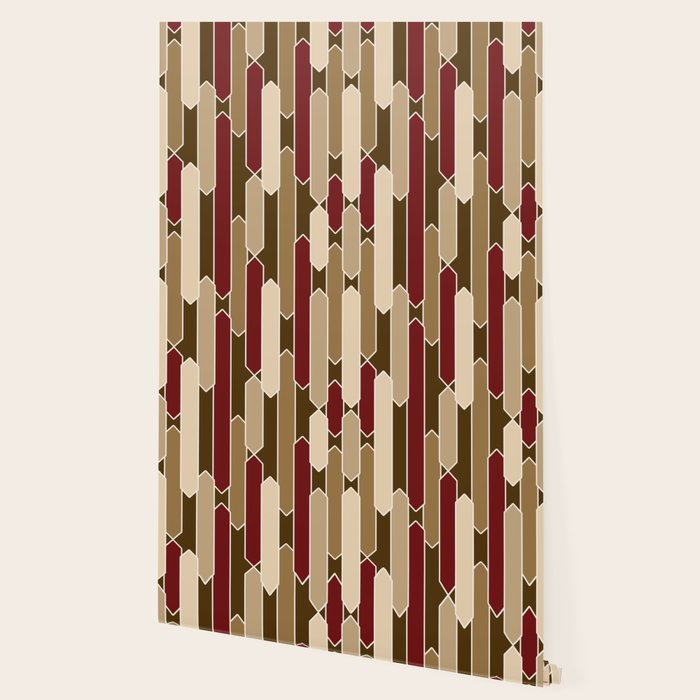 Modern Tabs in Brown, Burgundy and Tan Wallpaper Gallery Image 2