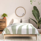 Maldives Abstract Botanical Pattern in Sage Green and White Comforter Gallery Image 3