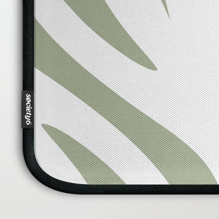 Maldives Abstract Botanical Pattern in Sage Green and White Laptop Sleeve Gallery Image 3