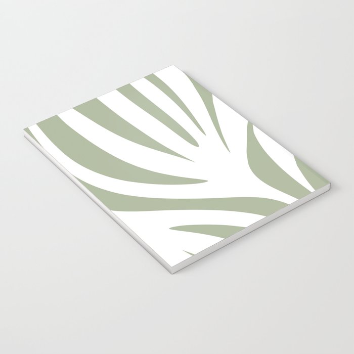 Maldives Abstract Botanical Pattern in Sage Green and White Notebook Gallery Image 3
