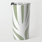Maldives Abstract Botanical Pattern in Sage Green and White Travel Mug Gallery Image 3