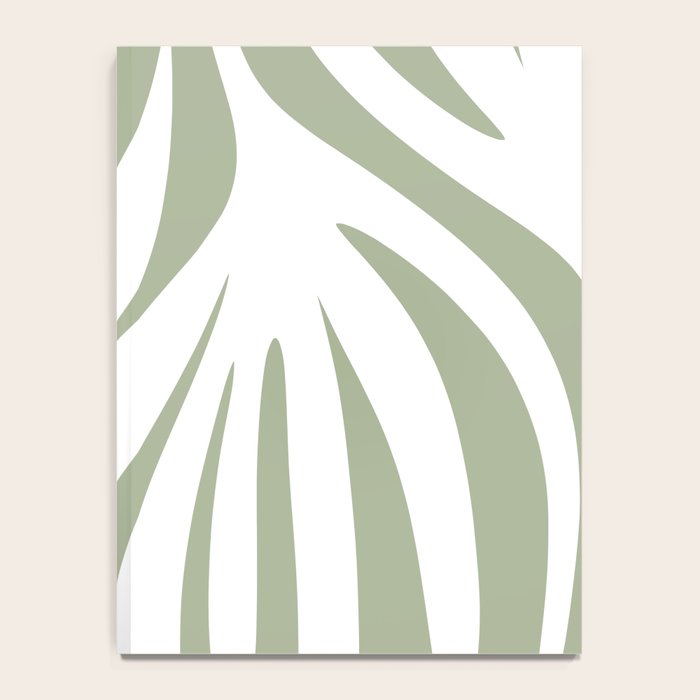 Maldives Abstract Botanical Pattern in Sage Green and White Notebook Gallery Image 4