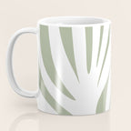 Maldives Abstract Botanical Pattern in Sage Green and White Coffee Mug Gallery Image 3