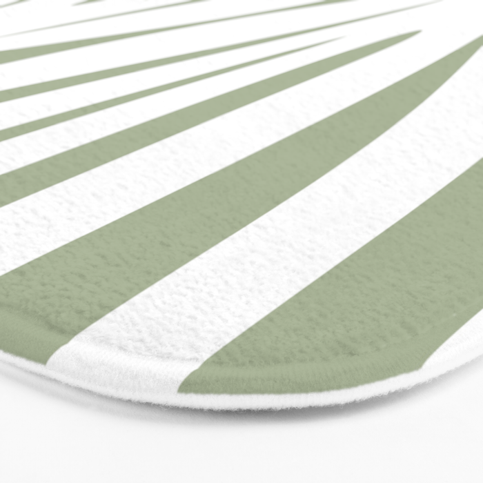 Maldives Abstract Botanical Pattern in Sage Green and White Bath Mat Gallery Image 3