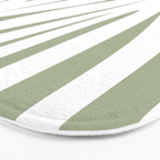 Maldives Abstract Botanical Pattern in Sage Green and White Bath Mat Gallery Image 3