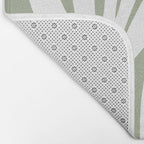 Maldives Abstract Botanical Pattern in Sage Green and White Bath Mat Gallery Image 2