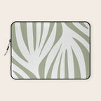 Maldives Abstract Botanical Pattern in Sage Green and White Laptop Sleeve Gallery Image 1
