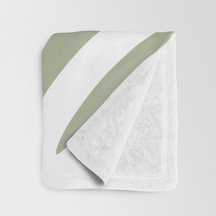 Maldives Abstract Botanical Pattern in Sage Green and White Throw Blanket Gallery Image 3