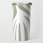Maldives Abstract Botanical Pattern in Sage Green and White Travel Mug Gallery Image 2