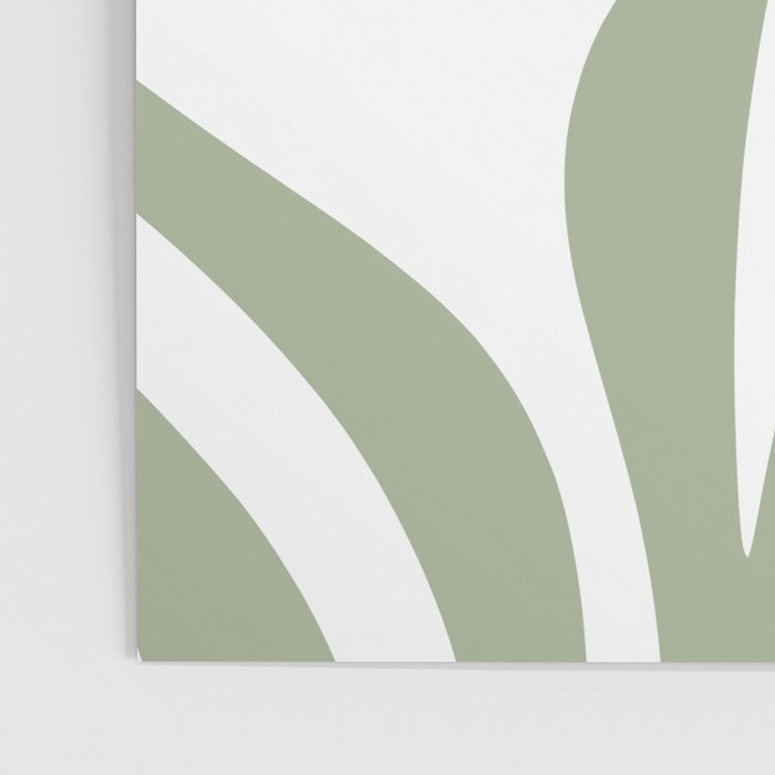 Maldives Abstract Botanical Pattern in Sage Green and White Poster Gallery Image 3